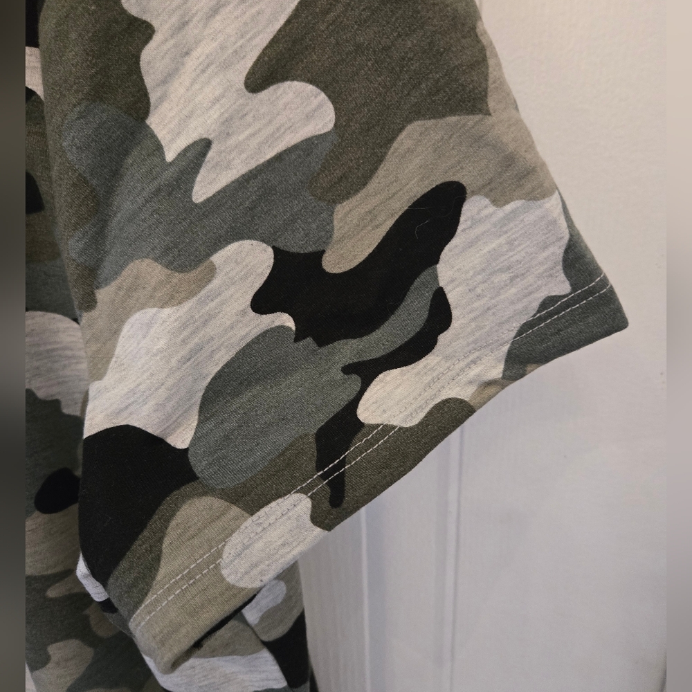 XXL Ricki's Green Beige Grey Black  Camouflage V-Neck T-Shirt Dress Tunic - Picture 6 of 7